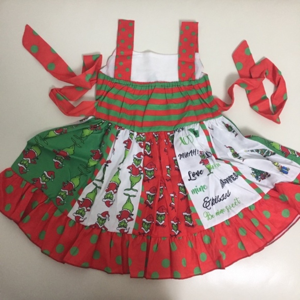 Christmas Grinch Cute Twirl Dress - Picture 5 of 7
